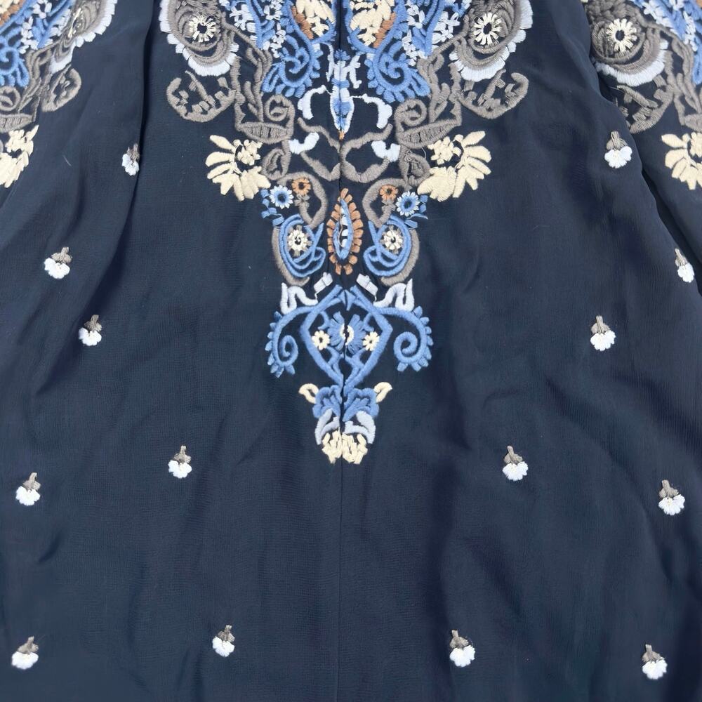 Altar’d State | Women | Corabeth Embroidered Blue Halter Neck Maxi Dress | Small - Picture 13 of 16